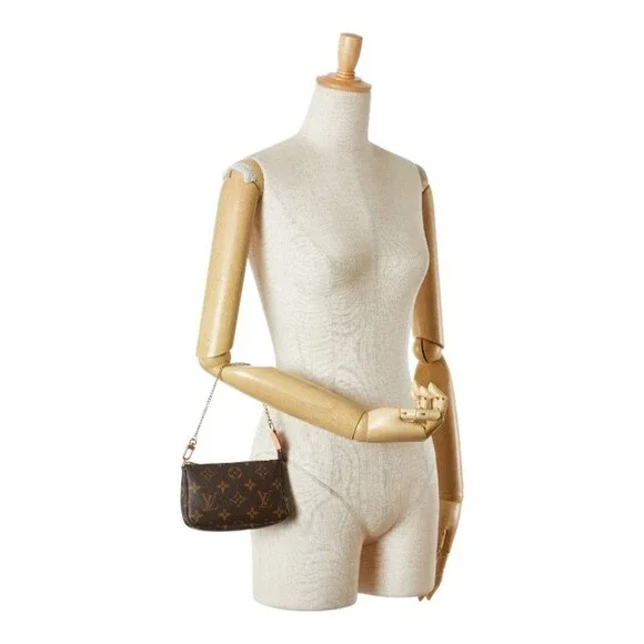 LOUIS VUITTON Brown Monogram Leather Pochette Mini Bag - Picture 14 of 14